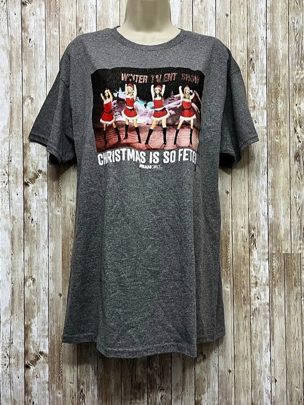 Mean Girls Christmas Is So Fetch Tee Graphic Tee in Gray Size Large NWT